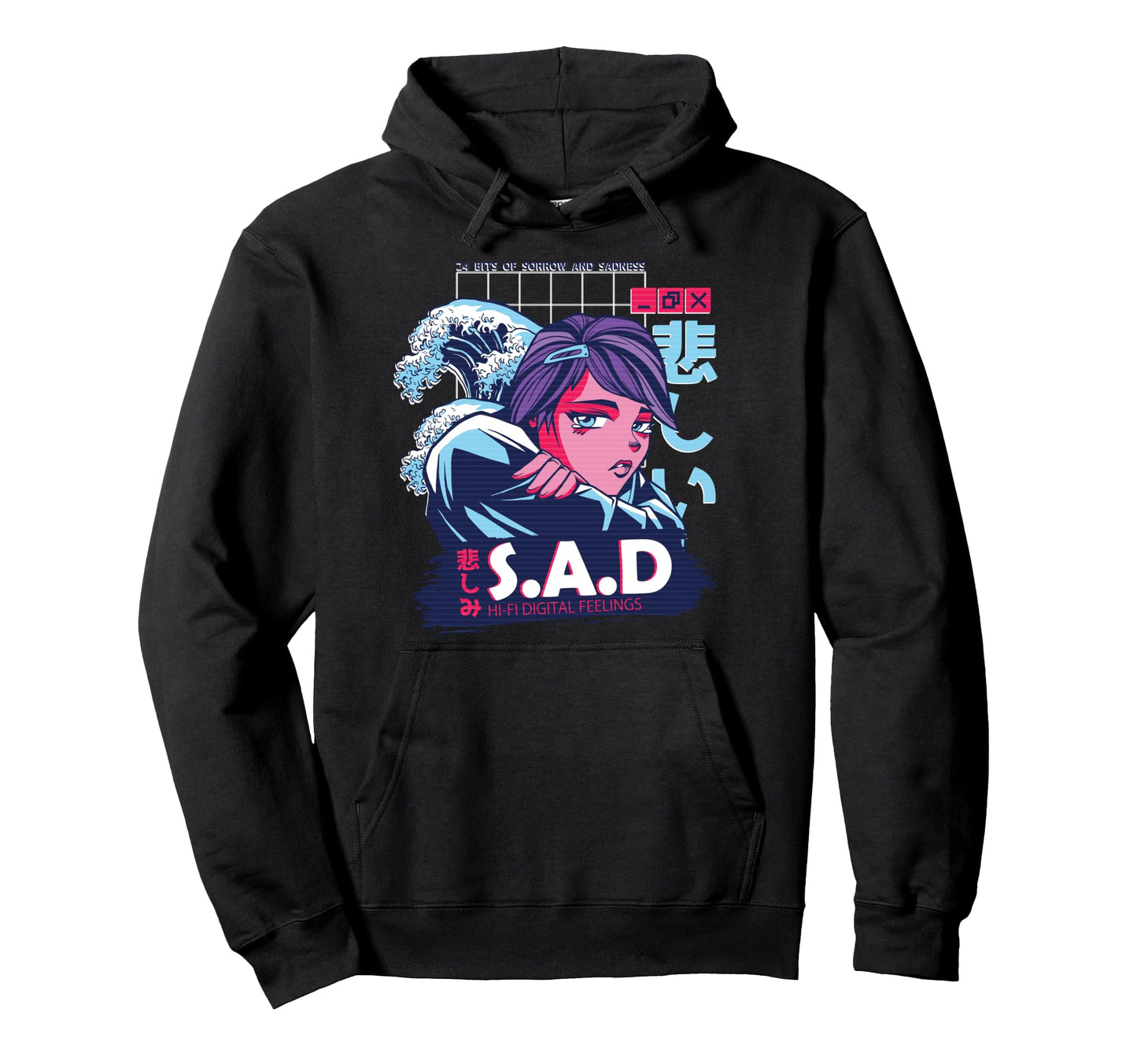 Synthwave Vaporwave Aesthetic Anime Hoodie - Fun Novelty Design Unisex - T-Shirt, Sweatshirt, Hoodie