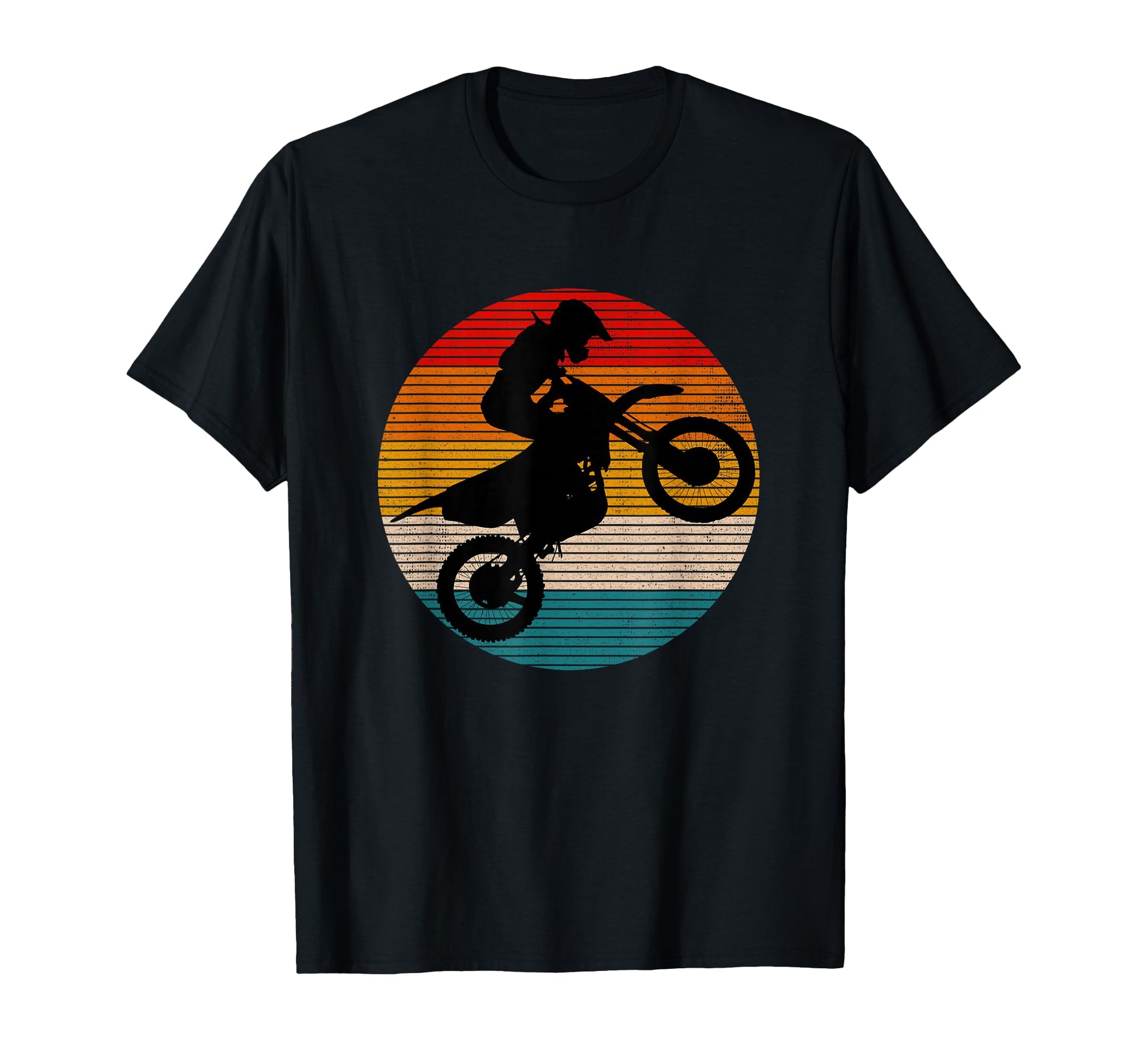 Motocross Dirt Bike Color 70S Stripes T-Shirt - Trendy Graphic for Adults - T-Shirt, Sweatshirt, Hoodie