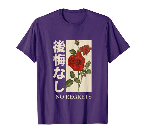 No Regrets Rose Red Rose Sad Aesthetic T-Shirt - Graphic Print Men Women - T-Shirt, Sweatshirt, Hoodie