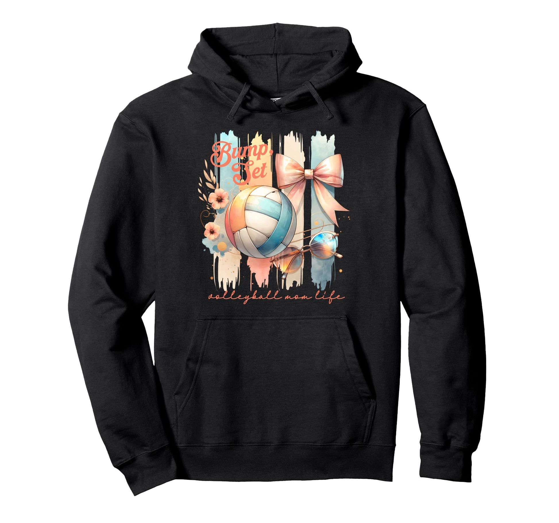 Volleyball Mom Coquette Bow Bump Set Hoodie - Streetwear Style Men Women - T-Shirt, Sweatshirt, Hoodie