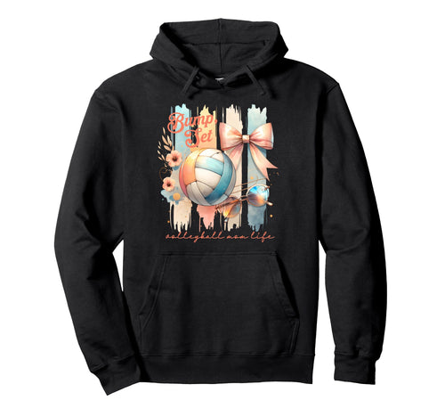 Volleyball Mom Coquette Bow Bump Set Hoodie - Streetwear Style Men Women - T-Shirt, Sweatshirt, Hoodie