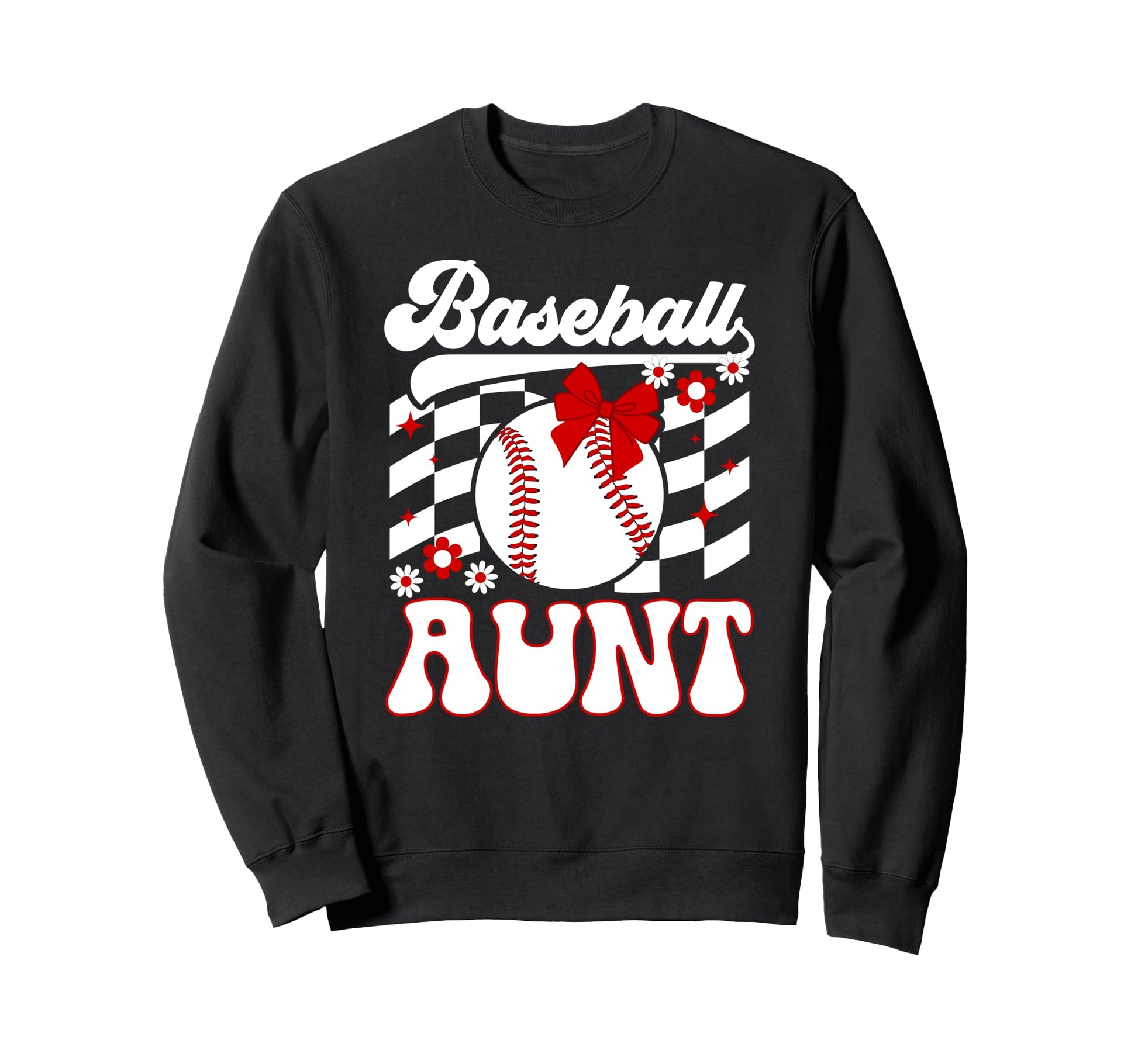 Groovy Baseball Aunt Baseball Player Sweatshirt - Aesthetic Graphic Unisex - T-Shirt, Sweatshirt, Hoodie
