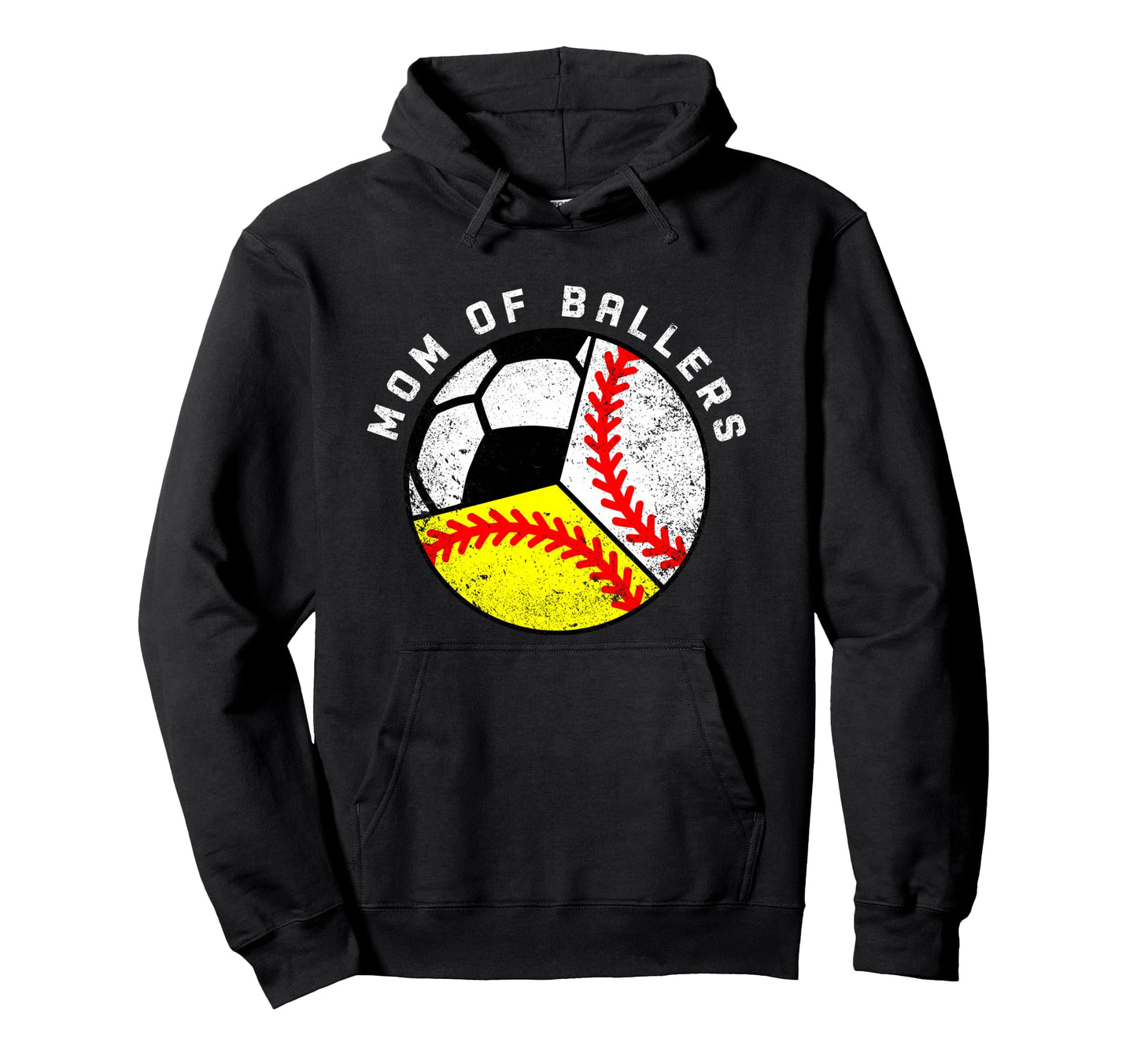 Mom Ballers Funny Baseball Softball Hoodie - Casual Everyday Wear Unisex - T-Shirt, Sweatshirt, Hoodie
