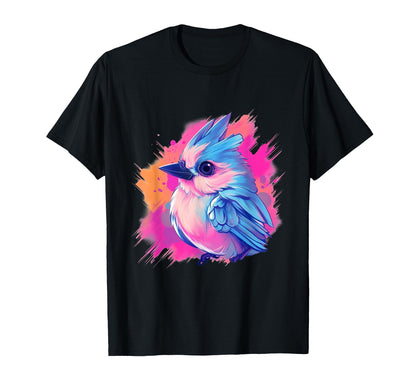 Vaporwave Aesthetic Tufted Titmouse T-Shirt - Novelty Apparel Men Women - T-Shirt, Sweatshirt, Hoodie