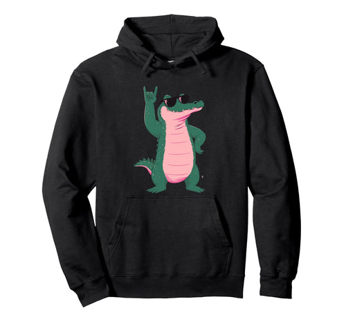 Crocodile Rock Funny Reptile Hoodie - Streetwear Style for Adults - T-Shirt, Sweatshirt, Hoodie