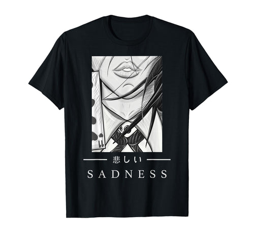 Anime Sad Japanese Art Aesthetic T-Shirt - Casual Everyday Wear for Adults - T-Shirt, Sweatshirt, Hoodie