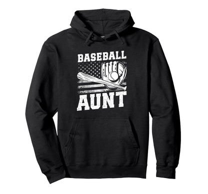 Baseball Aunt Hoodie - Fun Novelty Design Unisex - T-Shirt, Sweatshirt, Hoodie