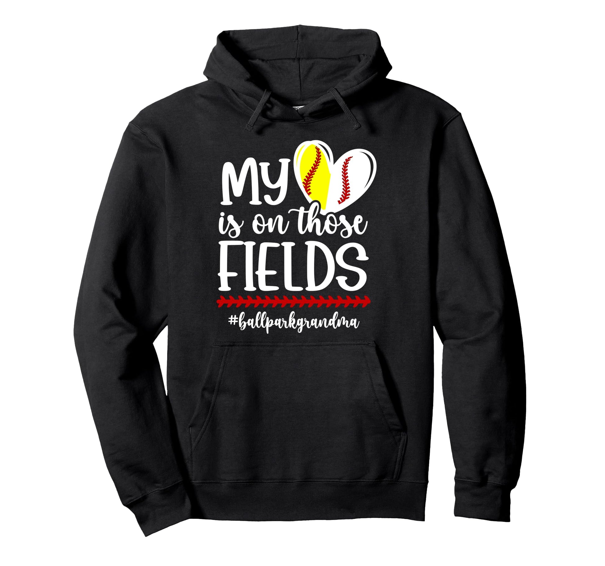 Those Fields Ballpark Grandma Baseball Hoodie - Unique Graphic for Adults - T-Shirt, Sweatshirt, Hoodie