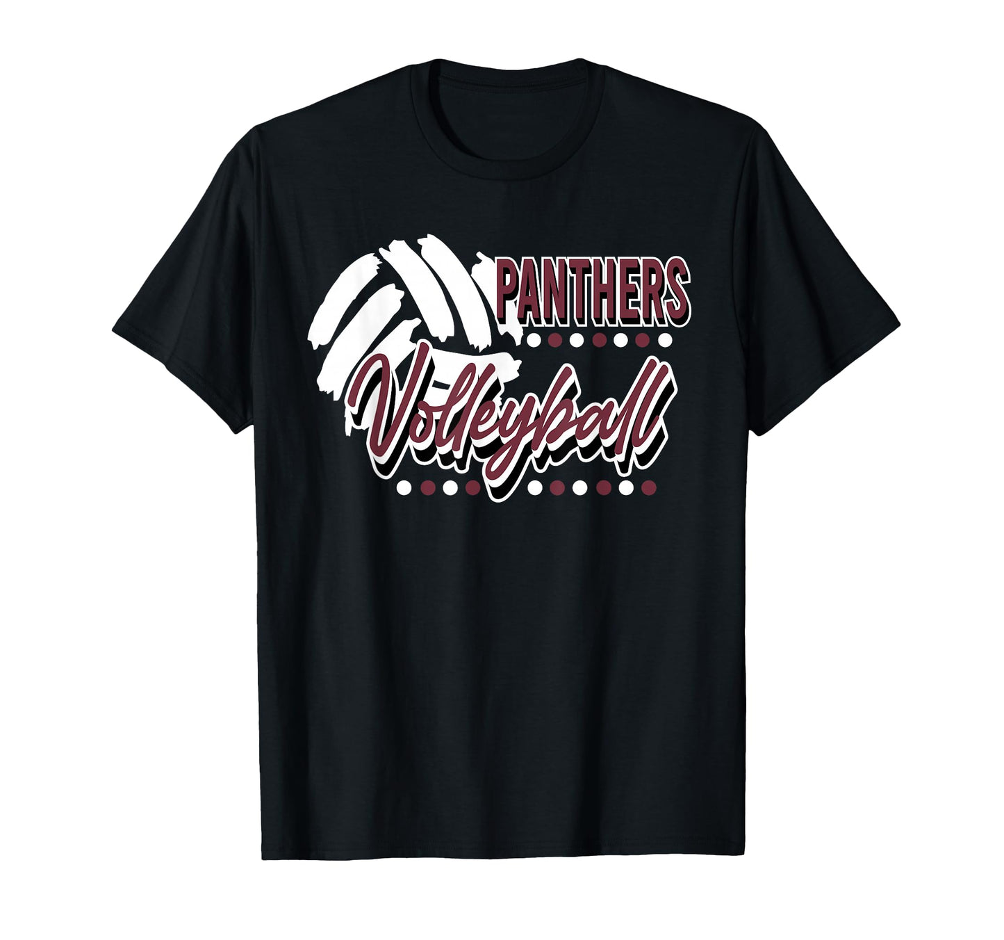 Maroon Panthers Volleyball Mom Game T-Shirt - Trendy Graphic for Adults - T-Shirt, Sweatshirt, Hoodie