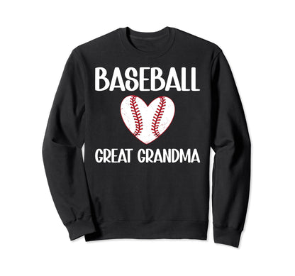 Baseball Great Grandma Heart Baseball Sweatshirt - Minimalist Print Unisex - T-Shirt, Sweatshirt, Hoodie
