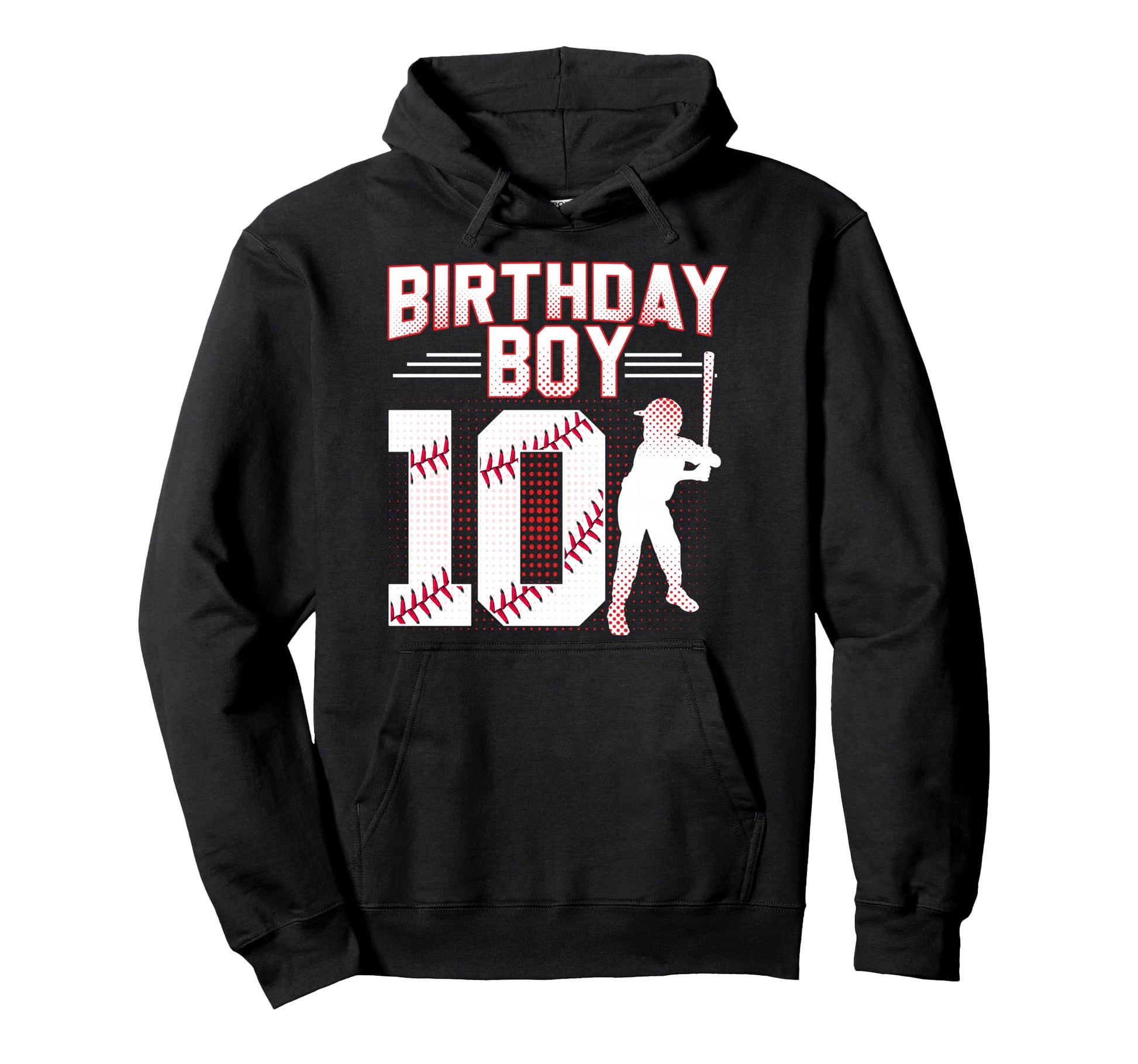 Baseball Birthday 10Th Birthday 10 Hoodie - Casual Everyday Wear Men Women - T-Shirt, Sweatshirt, Hoodie