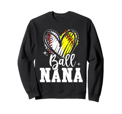 Ball Nana Grandma Softball Sweatshirt - Custom Art Print for Adults - T-Shirt, Sweatshirt, Hoodie