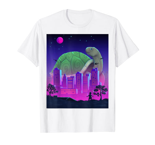 Giant Turtle Vaporwave Synthwave T-Shirt - Minimalist Print Men Women - T-Shirt, Sweatshirt, Hoodie