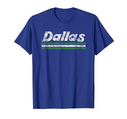 Dallas Texas Weathered Stripe Throwback T-Shirt - Graphic Print for Adults - T-Shirt, Sweatshirt, Hoodie