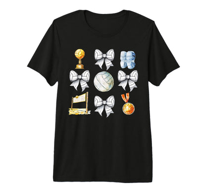 Volleyball Bow Coquette Volleyball T-Shirt - Custom Art Print Men Women - T-Shirt, Sweatshirt, Hoodie