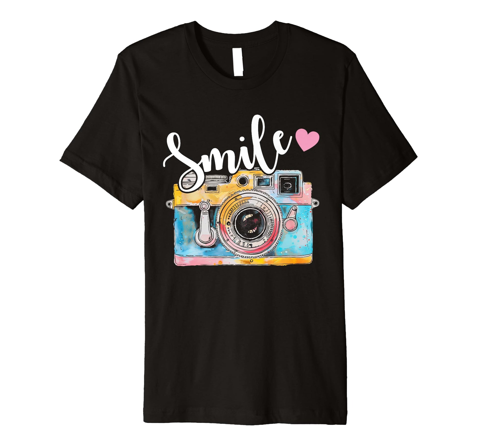 Photographer Smile Camera Funny T-Shirt - Aesthetic Graphic Men Women - T-Shirt, Sweatshirt, Hoodie