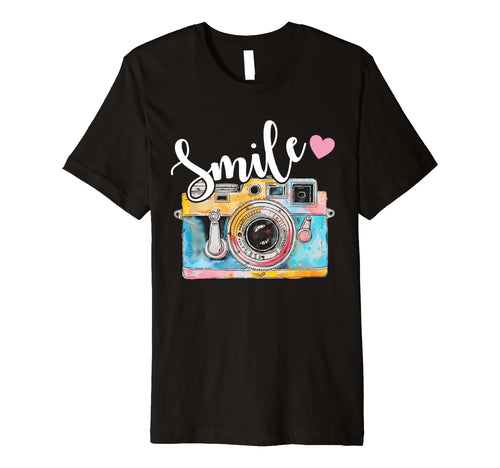 Photographer Smile Camera Funny T-Shirt - Aesthetic Graphic Men Women - T-Shirt, Sweatshirt, Hoodie
