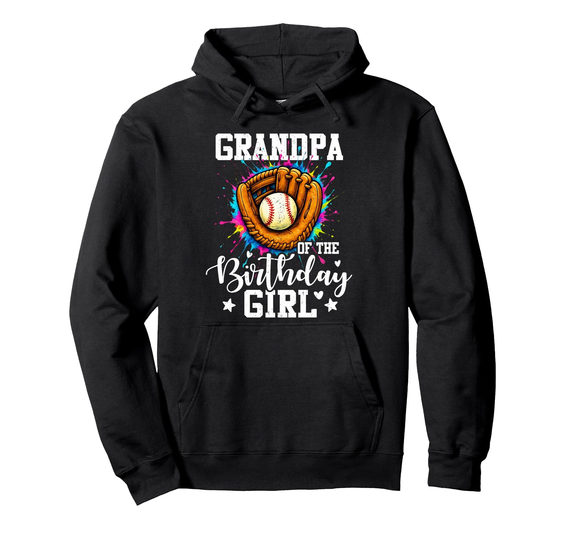 Grandpa Birthday Baseball Colorful Hoodie - Fun Novelty Design Unisex - T-Shirt, Sweatshirt, Hoodie