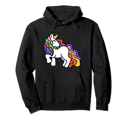 Unicorn Rainbow Unicorns Hoodie - Minimalist Print Unisex - T-Shirt, Sweatshirt, Hoodie
