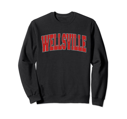 Wellsville Ny New York Varsity Usa Sweatshirt - Minimalist Print Unisex - T-Shirt, Sweatshirt, Hoodie