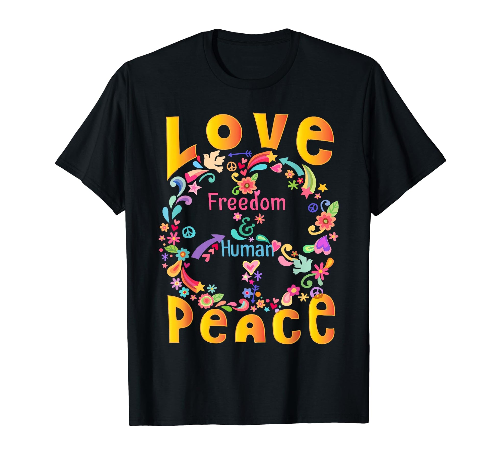 Peace Sign Love 60S 70S Tie Dye T-Shirt - Streetwear Style for Adults - T-Shirt, Sweatshirt, Hoodie