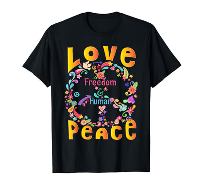 Peace Sign Love 60S 70S Tie Dye T-Shirt - Streetwear Style for Adults - T-Shirt, Sweatshirt, Hoodie