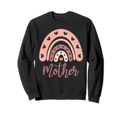 Mother Birthday Rainbow Boho Sweatshirt - Fun Novelty Design Men Women - T-Shirt, Sweatshirt, Hoodie