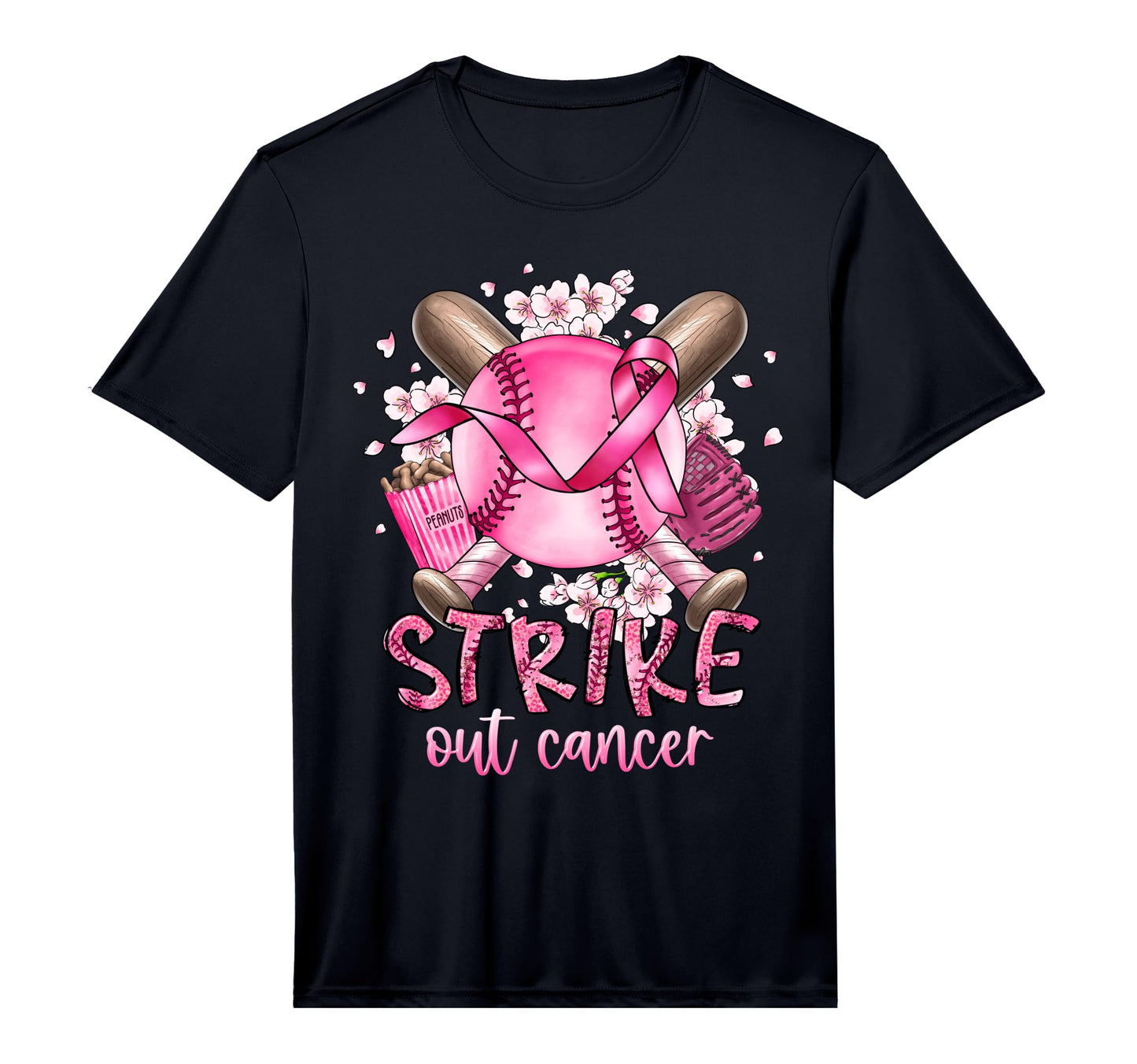 Strike Out Breast Cancer Softball T-Shirt - Custom Art Print Unisex - T-Shirt, Sweatshirt, Hoodie