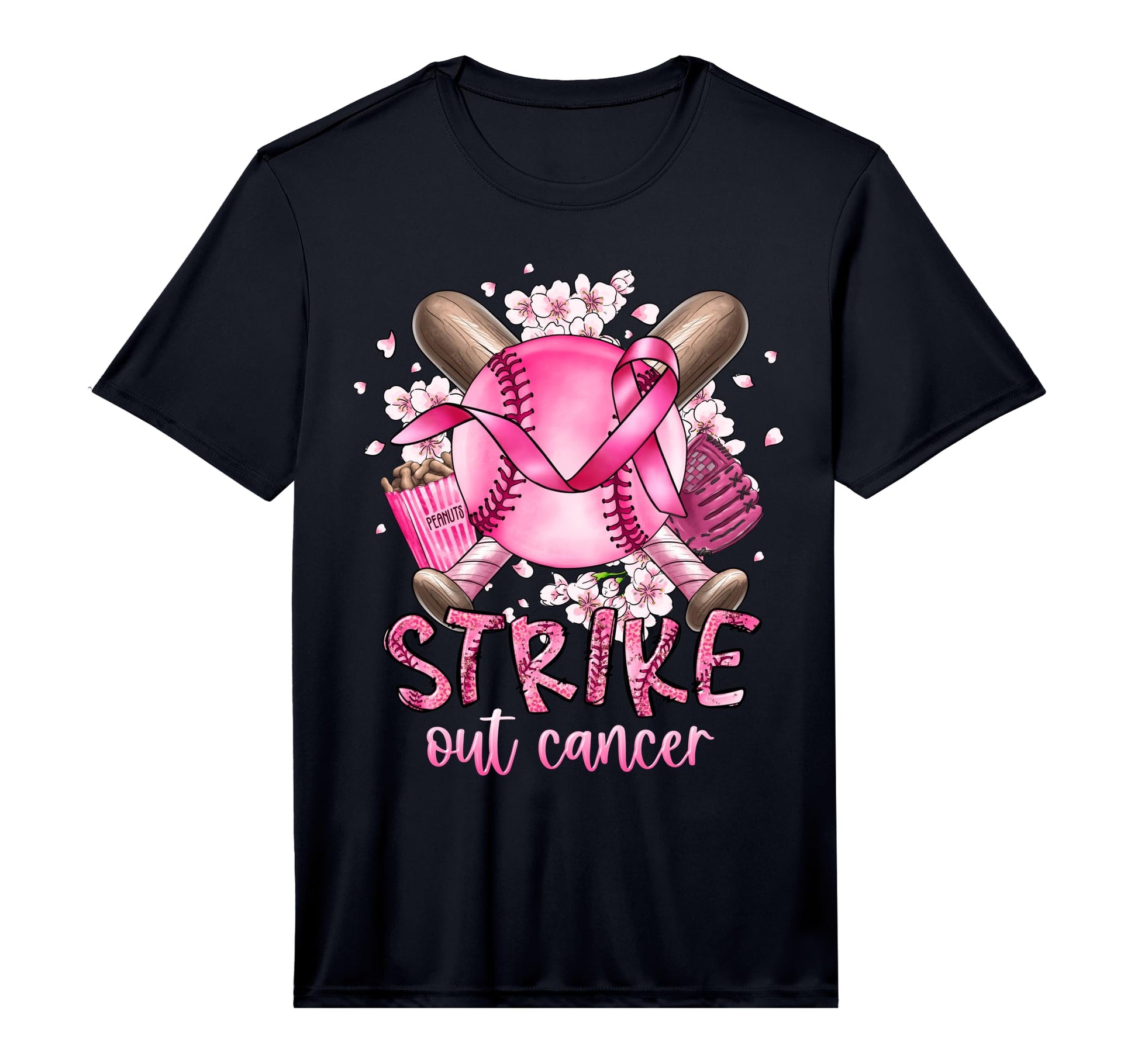 Strike Out Breast Cancer Softball T-Shirt - Custom Art Print Unisex - T-Shirt, Sweatshirt, Hoodie