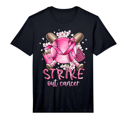 Strike Out Breast Cancer Softball T-Shirt - Custom Art Print Unisex - T-Shirt, Sweatshirt, Hoodie