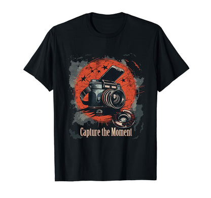 Capture Moment Camera Photography Art T-Shirt - Novelty Apparel Unisex - T-Shirt, Sweatshirt, Hoodie