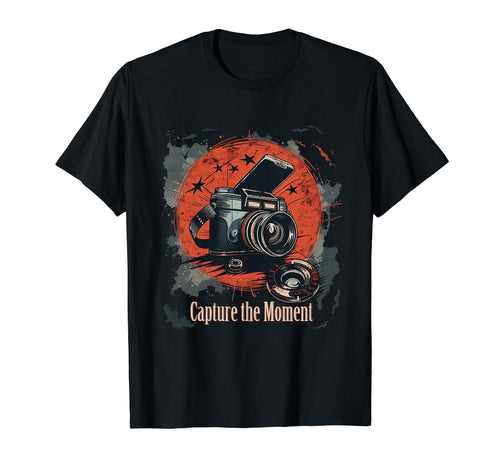 Capture Moment Camera Photography Art T-Shirt - Novelty Apparel Unisex - T-Shirt, Sweatshirt, Hoodie