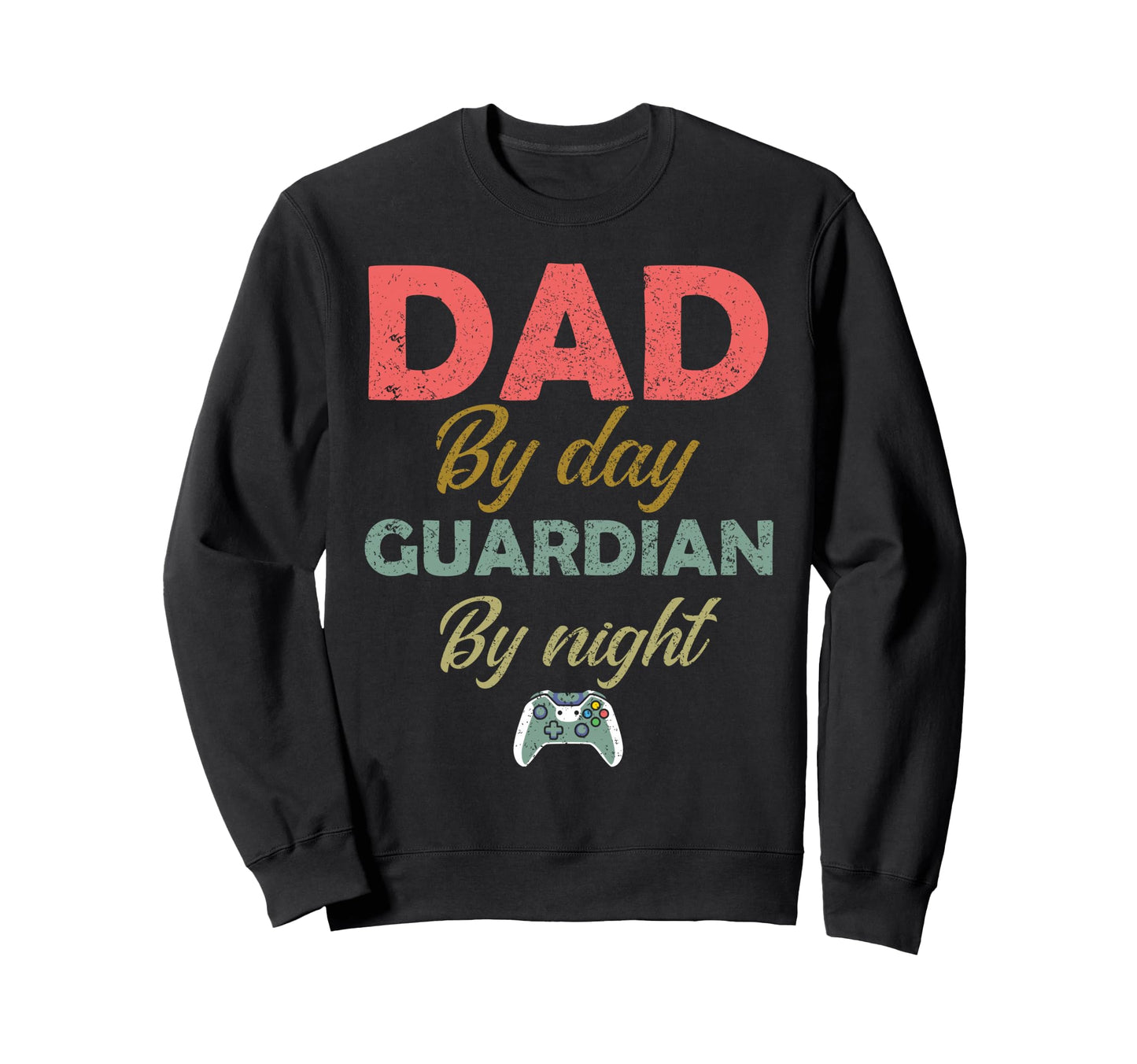 Gamer Dad Day Guardian Night Gaming Sweatshirt - Minimalist Print Men Women - T-Shirt, Sweatshirt, Hoodie
