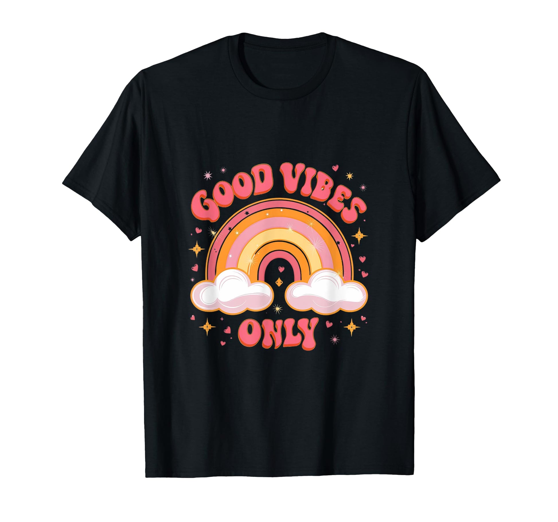 Good Vibes Only Rainbow Positive T-Shirt - Fun Novelty Design for Adults - T-Shirt, Sweatshirt, Hoodie