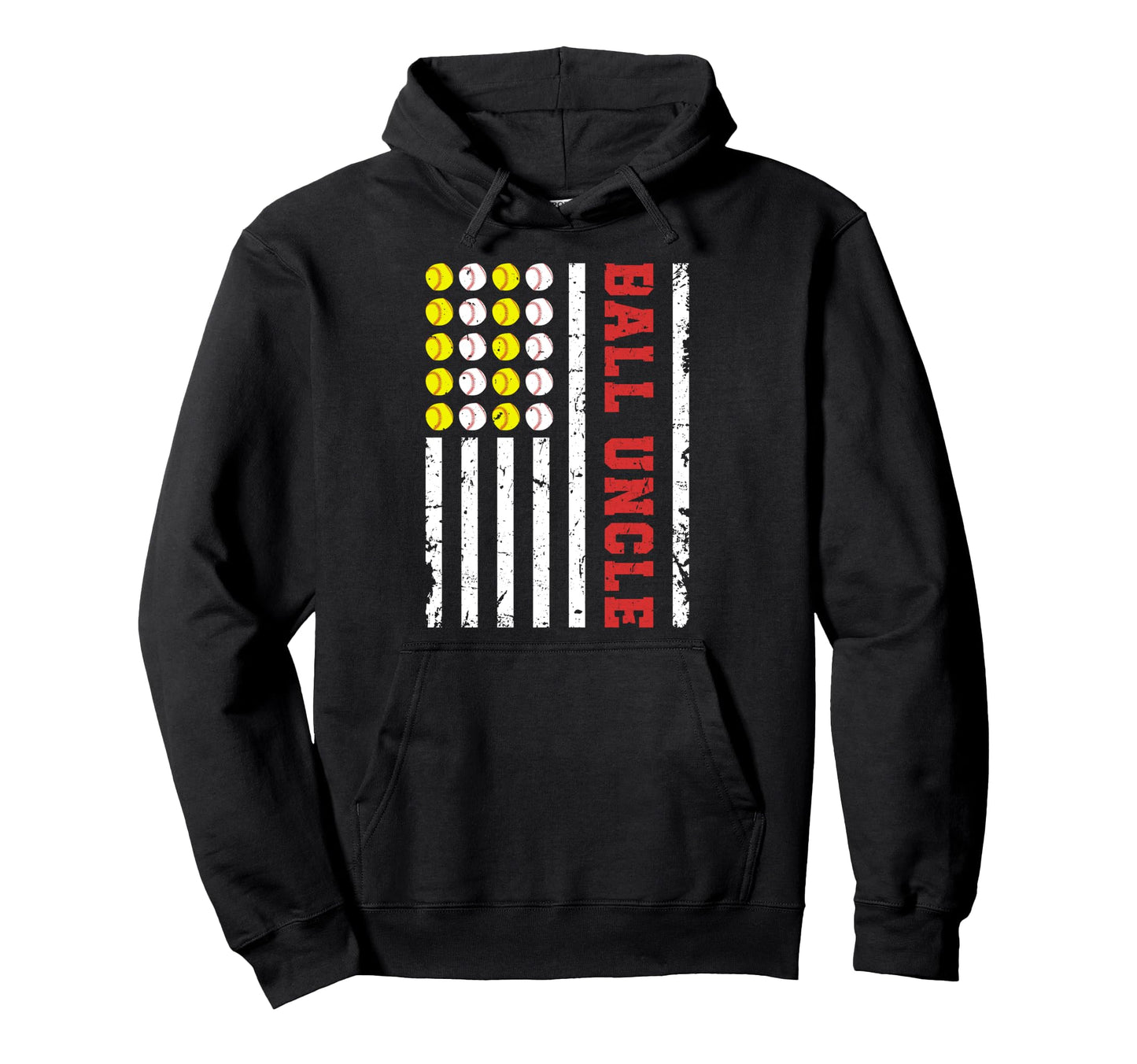 Ball Uncle Us Flag Baseball Softball Uncle Hoodie - Novelty Apparel Unisex - T-Shirt, Sweatshirt, Hoodie