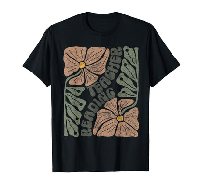 Boho Floral Reading Teacher Reading T-Shirt - Streetwear Style for Adults - T-Shirt, Sweatshirt, Hoodie