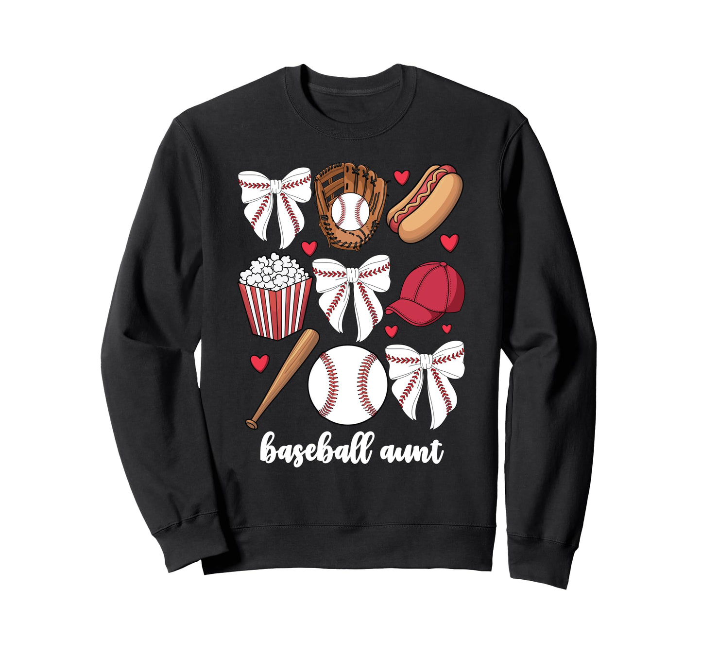 Baseball Aunt Coquette Bow Nephew Sweatshirt - Graphic Print Men Women - T-Shirt, Sweatshirt, Hoodie