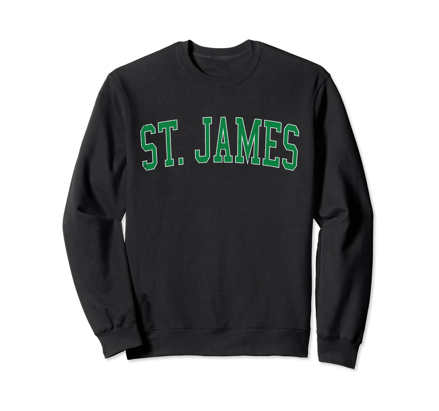 St James Ny Distressed Green Sweatshirt - Custom Art Print for Adults - T-Shirt, Sweatshirt, Hoodie