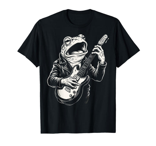 Funny Frog Playing Guitar Heavy Metal T-Shirt - Trendy Graphic Men Women - T-Shirt, Sweatshirt, Hoodie