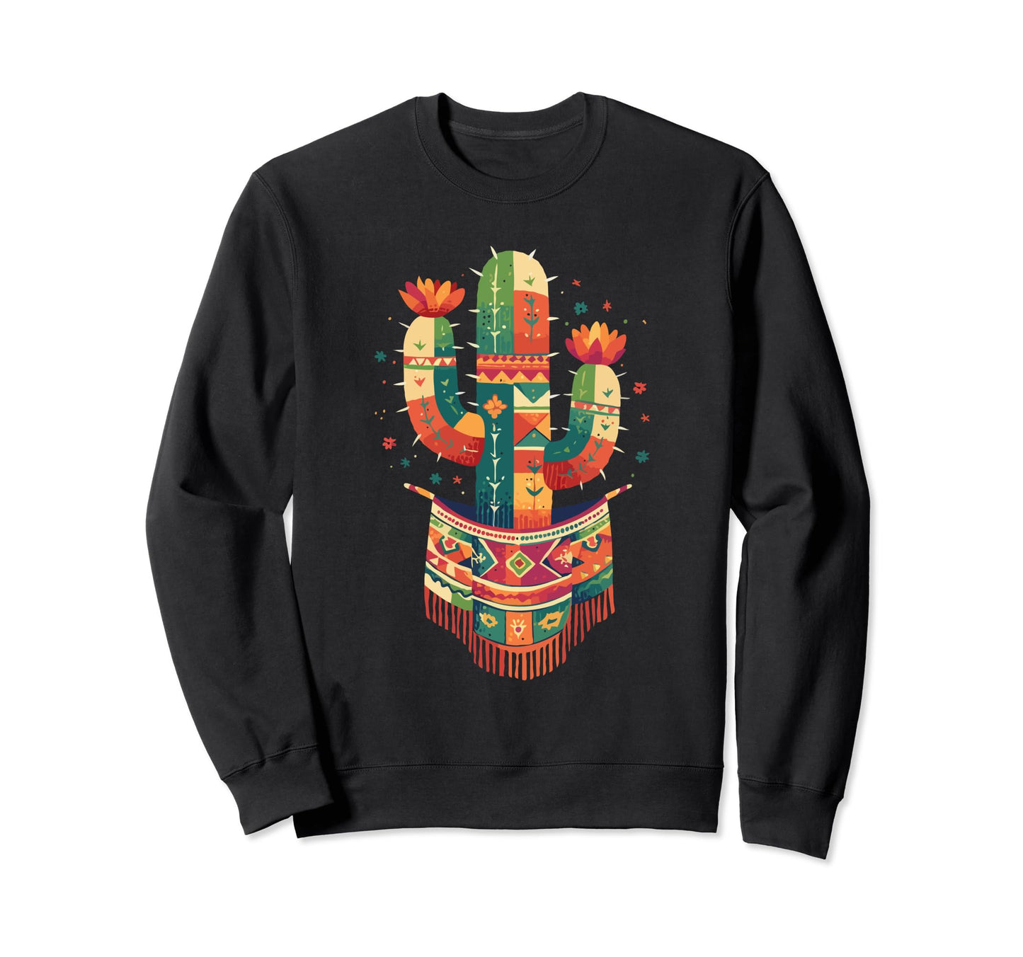 Cactus Serape Succulent Plant Cacti Sweatshirt - Unique Graphic for Adults - T-Shirt, Sweatshirt, Hoodie