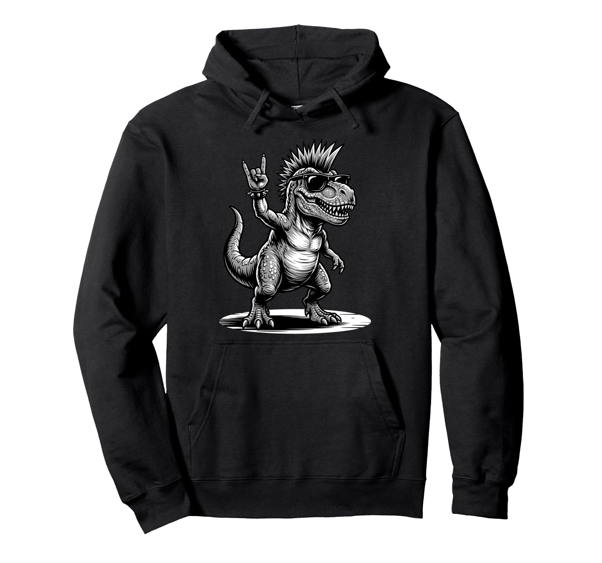 Funny T Rex Dino Loving Rock And Hoodie - Casual Everyday Wear Men Women - T-Shirt, Sweatshirt, Hoodie