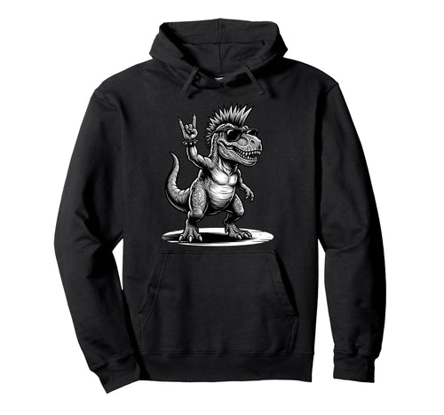 Funny T Rex Dino Loving Rock And Hoodie - Casual Everyday Wear Men Women - T-Shirt, Sweatshirt, Hoodie