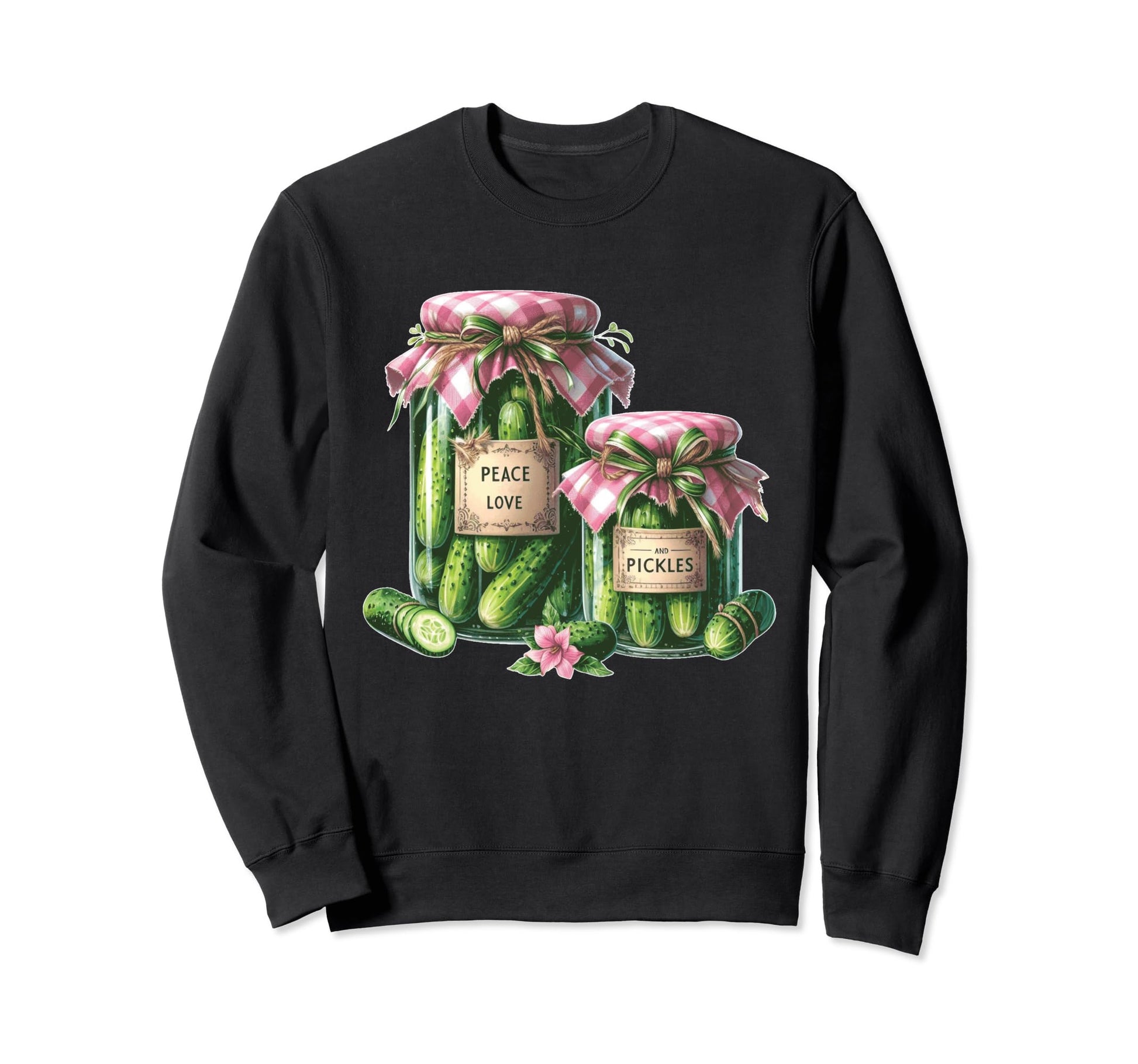 Pickle Lover Peace Love And Sweatshirt - Minimalist Print Men Women - T-Shirt, Sweatshirt, Hoodie