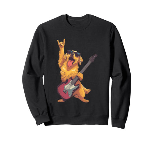 Funny Rock Dog Golden Retriever Sweatshirt - Streetwear Style Men Women - T-Shirt, Sweatshirt, Hoodie