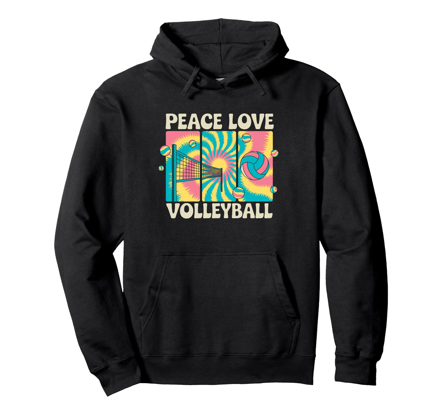 Volleyball Gifts Teens Peace Love Hoodie - Minimalist Print Unisex - T-Shirt, Sweatshirt, Hoodie