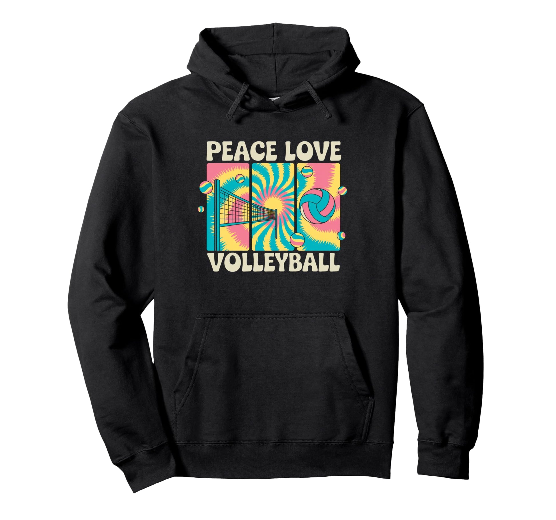 Volleyball Gifts Teens Peace Love Hoodie - Minimalist Print Unisex - T-Shirt, Sweatshirt, Hoodie