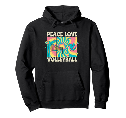 Volleyball Gifts Teens Peace Love Hoodie - Minimalist Print Unisex - T-Shirt, Sweatshirt, Hoodie