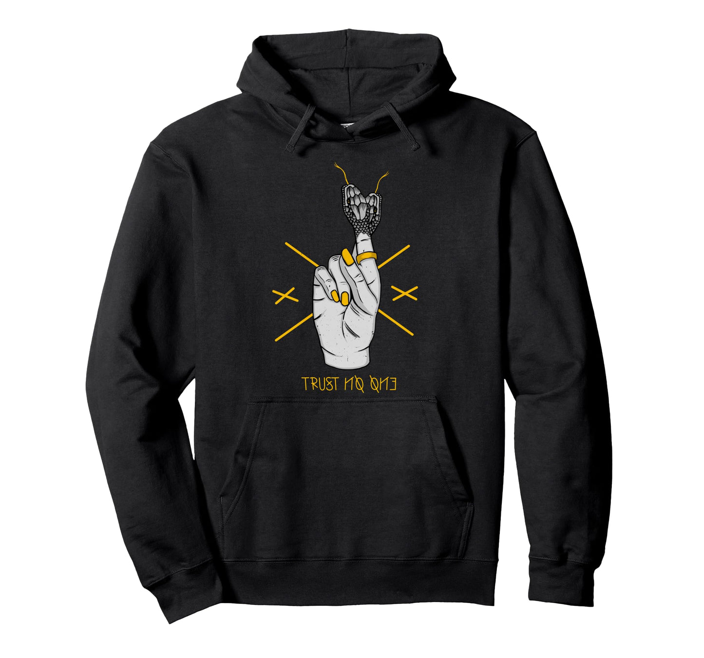 Trust No One Aesthetic Edgy Streetwear Hoodie - Unique Graphic for Adults - T-Shirt, Sweatshirt, Hoodie