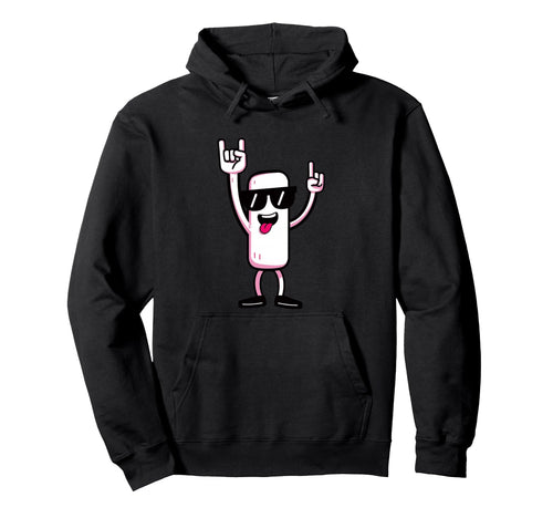 White Mascot Double Rock Hand Signs Punk Vibe Hoodie - Graphic Print Unisex - T-Shirt, Sweatshirt, Hoodie
