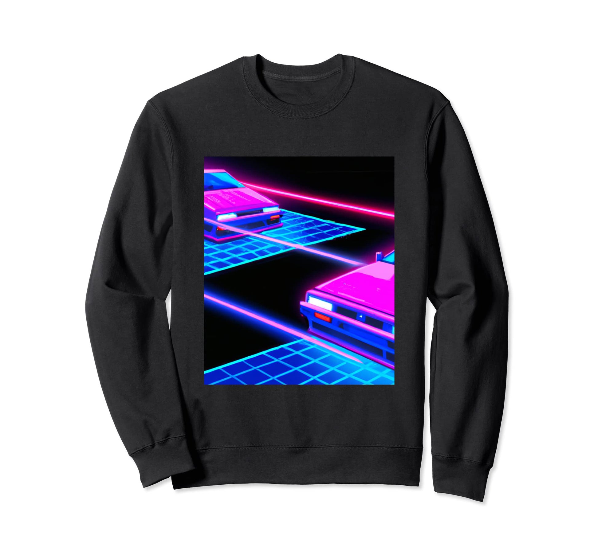 Vaporwave Car Synthwave City Sweatshirt - Aesthetic Graphic Men Women - T-Shirt, Sweatshirt, Hoodie